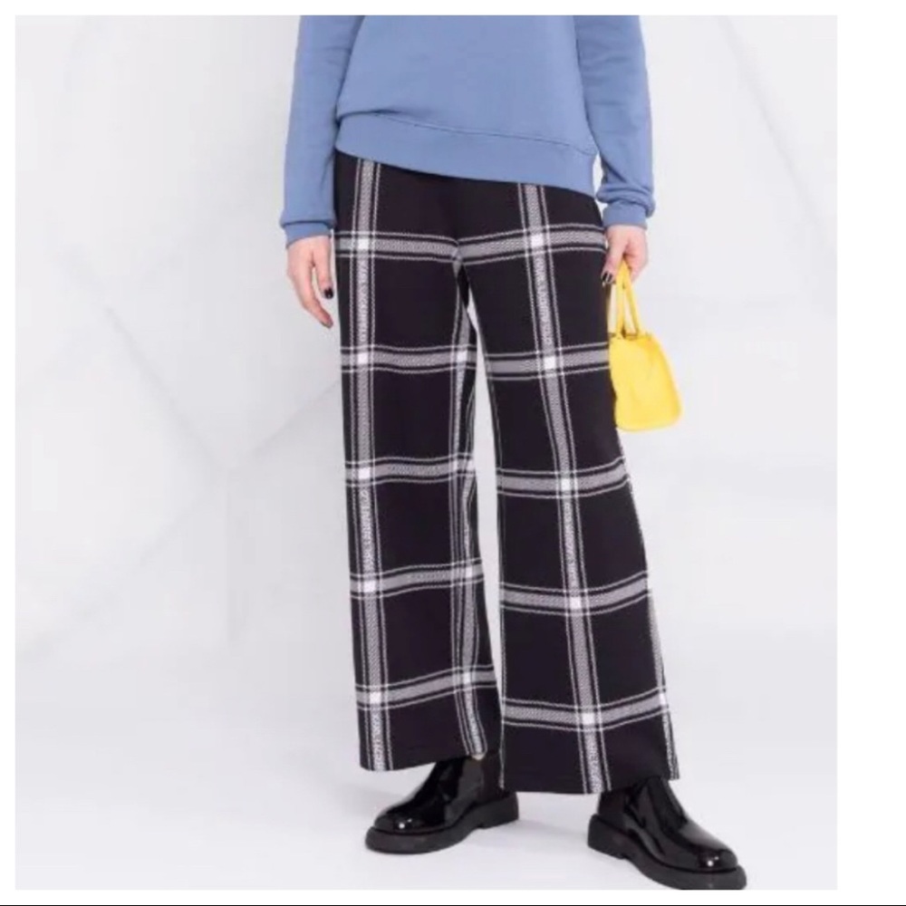 #31 Fall PARIS black/white
bold check print wide leg Fabulous Soft Knit Pants